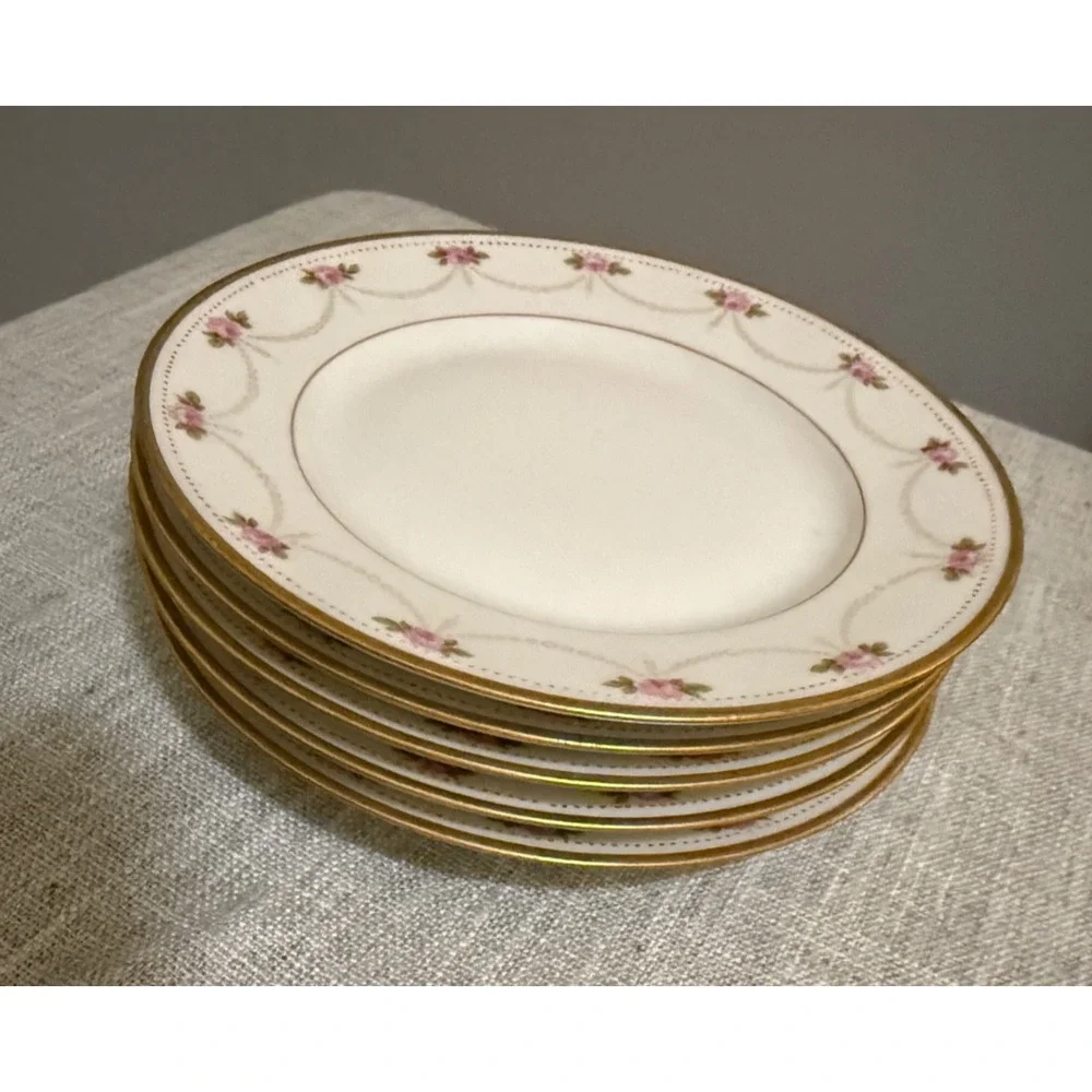 Lot of 5 Bread & Butter Plates BER126 BERNARDAUD Limoges China Porcelain 6 1/4